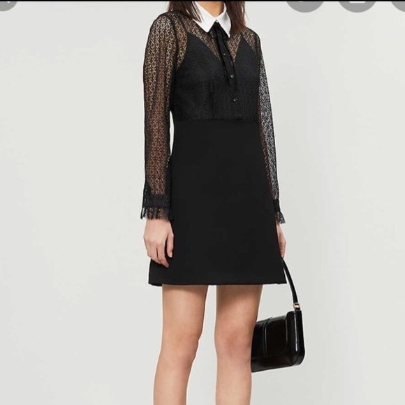 NWT MAJE Ramon Contrast-Collar
Lace Mini Dress Black Size Small MSRP
$415 - Picture 6 of 17